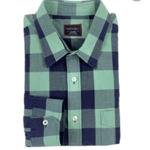 Men's XL mint green and navy untuckit button down.